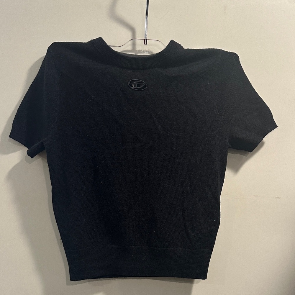 Diesel M-ARGA Short Sleeve Knit Top Deep Black XS